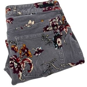 ANTHROPOLOGIE Pilcro And The‎ Letterpress Floral Grey Cords Corduroy Pants Sz 25